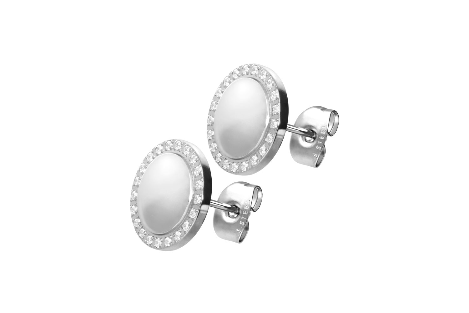 Chirurgenstahl Ohrstecker EINGEFASSTE KRISTALLE von Piercingline